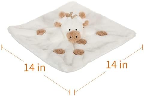 Apricot Lamb Luxury Snuggle Plush Cute White Giraffe Infant Stuffed Animals Security Blanket Nursery Character Blanket (White Giraffe, 14 Inches)