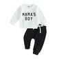 Toddler Baby Mama's Boy Clothes Long Sleeve Sweatshirts Jogger Pant Newborn Boys 2 Piece Outfits Fall Winter