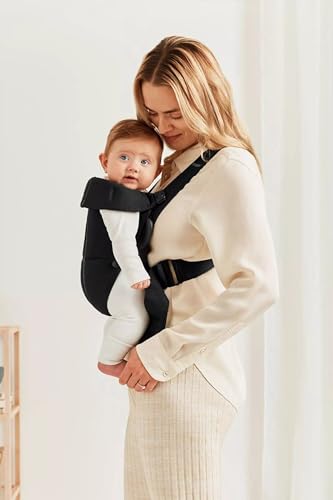 BabyBjörn Baby Carrier Mini, 3D Jersey, Light Beige | Newborn Carrier (7-25 lbs), Ergonomic, Easy-to-Use