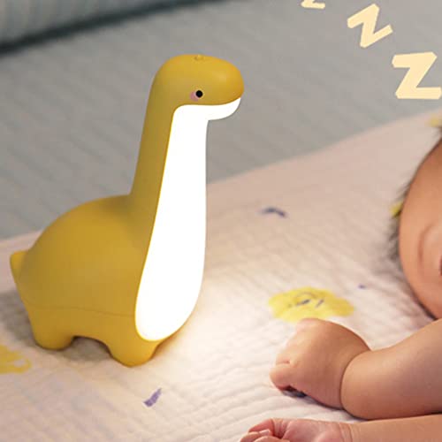 Cute Dinosaur Night Light, Brightness Adjustable Baby Bedside Night Lamp USB Recharging, Nursery Room Decor Kids Toddlers Night Light, Dinosaur Gifts for Birthday, Christmas, Green