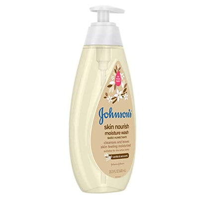 Johnson's Skin Nourishing Moisture Baby Body Wash With Vanilla & Oat Scents, Hypoallergenic & Tear Free Baby Bath Wash, Paraben-, Dye-, Sulfate & Phthalate-Free, 20.3 fl. oz