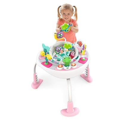 Bright Starts Bounce Bounce Baby 2-in-1 Activity Center Jumper & Table - Playful Pond (Green), 6 Months+