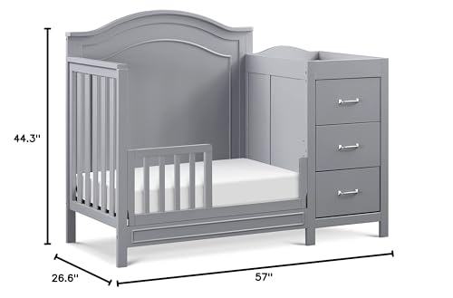 DaVinci Charlie 4-in-1 Convertible Mini Crib and Changer Combo in White, Greenguard Gold Certified