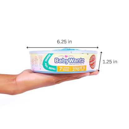 Premium Diaper Pail Refill Bags Compatible with Diaper Genie Pails - 4 Pack - Holds up to 1080 Newborn Diapers