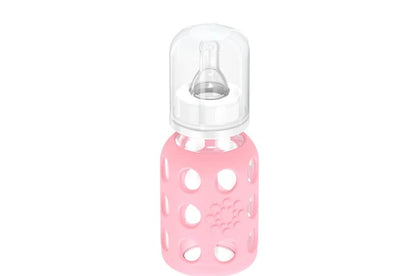 Lifefactory Glass Baby Bottles with Silicone Protection - 3-Pack, 4 oz Bottles, (Pink)