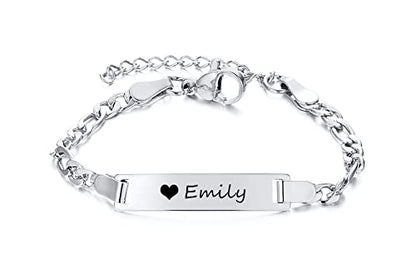 Personalized Baby Bar Bracelet : 18K Gold Plated Custom Name ID Plate Bracelet for Children Toddler from Mom, Engraved Kid Name for Daughter Son, New Born Birthday Gift,Adjustable,Nickel free