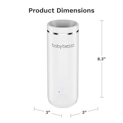 Baby Brezza Superfast Portable Baby Bottle Warmer – 67% Faster - Travel Breastmilk Warmer and Formula Warmer - Safe, Even Heating - Up to 9oz - No Adapters, Black