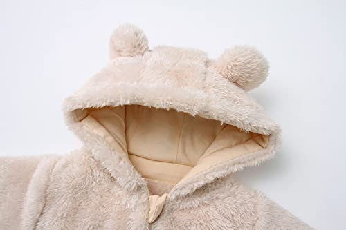 Newborn Baby Jumpsuit Hooded Fleece Rompers Long Sleeve Onesies Outwear Outfits