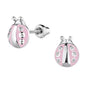 Cherished Moments Children's Sterling Silver or 14k Gold Plated Pink Ladybug Screw Back Earrings for Babies, Little Girls, Kids and Toddlers