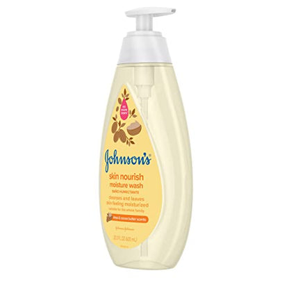 Johnson's Skin Nourishing Moisture Baby Body Wash With Vanilla & Oat Scents, Hypoallergenic & Tear Free Baby Bath Wash, Paraben-, Dye-, Sulfate & Phthalate-Free, 20.3 fl. oz