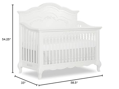 Evolur Aurora 5-in-1 Convertible Crib in Ivory Lace, Greenguard Gold Certified, Features 3 Mattress Height Settings, Sturdy and Spacious Baby Crib, Wooden Furniture