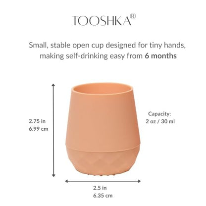 Tooshka® | Set of Four Tiny Cups | Baby-Led Weaning Essentials for Toddlers 6+ Months of Age | BPA, Lead, & Phthalate Free