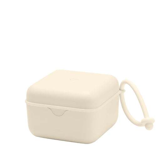 BIBS Pacifier Box with Loop for Storing & Carrying Soothers | 100% BPA Free Material | Designed & Made in Denmark | Vanilla