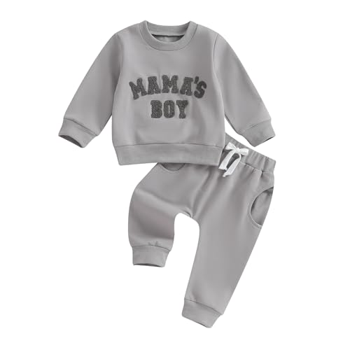 Toddler Baby Mama's Boy Clothes Long Sleeve Sweatshirts Jogger Pant Newborn Boys 2 Piece Outfits Fall Winter