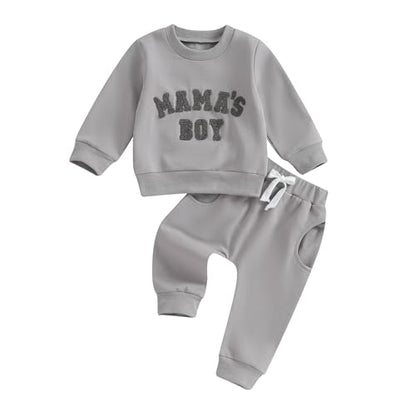 Toddler Baby Mama's Boy Clothes Long Sleeve Sweatshirts Jogger Pant Newborn Boys 2 Piece Outfits Fall Winter