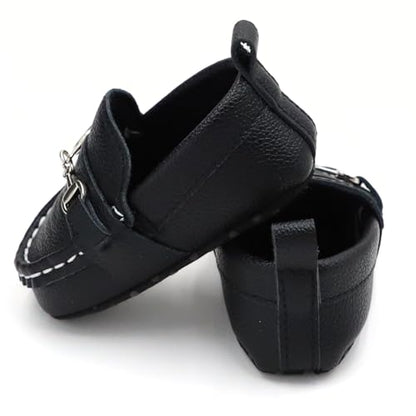 First Walking Shoes for Baby Boys Delightful Solid Color Slip-On Loafers, Lightweight, Non-Slip Flat
