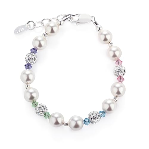 Cherished Moments Children's 14K Gold-plated or Sterling Silver Bracelet with Stardust Beads and Austrian Crystals for Babies, Infants, Toddlers, and Girls Jewelry Gifts