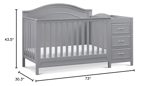 DaVinci Charlie 4-in-1 Convertible Mini Crib and Changer Combo in White, Greenguard Gold Certified