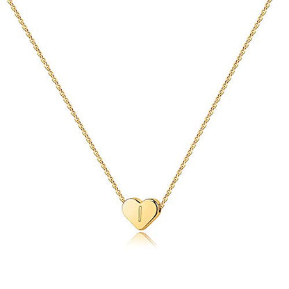 Turandoss Mothers Day Gifts for Mom Wife Women Girls - 14K Gold Plated Heart Pendant Letter Alphabet Necklace Tiny Initial Necklaces Heart Initial Necklace Gifts for Women Teens