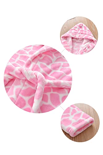 Unisex Baby Hooded Bathrobe Kids Flannel Pajamas Dressing Gown for Boys Girls
