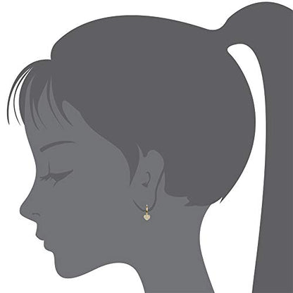 14k Gold Plated Brass Heart Plain Huggy Baby Girls Hoop Earrings