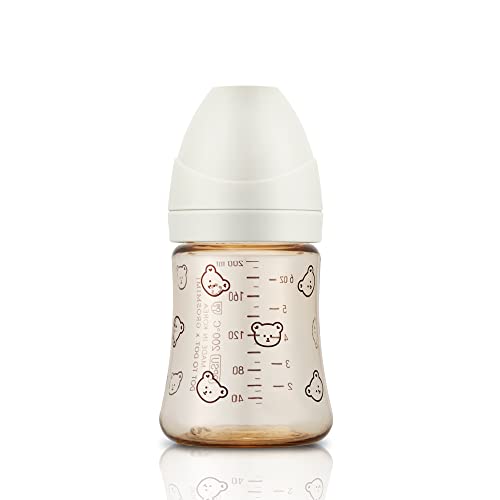 Grosmimi PPSU Baby Bottle, BPA Free (10oz Bear_Pure Gold)