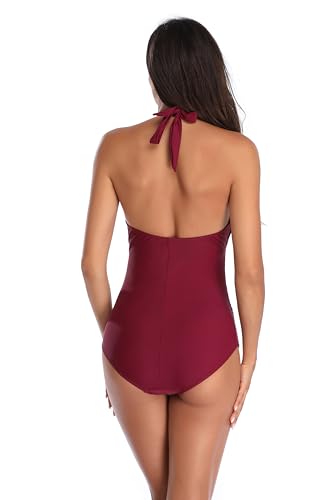 EastElegant Maternity Swimsuits One Piece V-Neck Pregnancy Swimwear Halter Maternity Bikini
