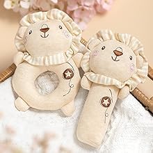 9pcs Newborn Baby Gifts for Boys Girls, Baby Shower Gifts for Baby Infant Toys 0-6 Months with 2 Rattle & Seat Toy, Blanket/Onesies/Bib/Socks/Memory/Carry Box, New Born Essential Stuff Gift