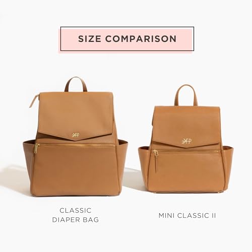 Freshly Picked Mini Classic Diaper Bag Backpack, Vegan Leather Baby Diaper Bag, Backpack Diaper Bag for Women (Aspen)