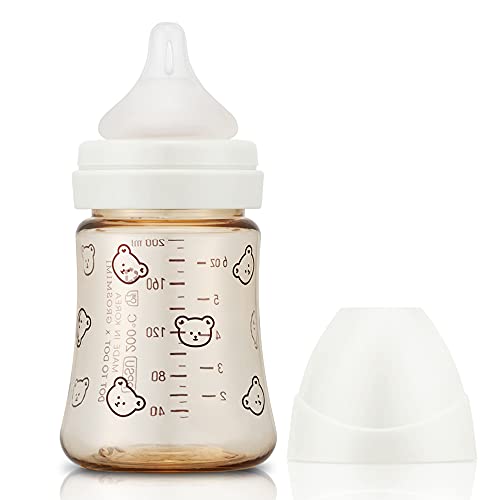 Grosmimi PPSU Baby Bottle, BPA Free (10oz Bear_Pure Gold)