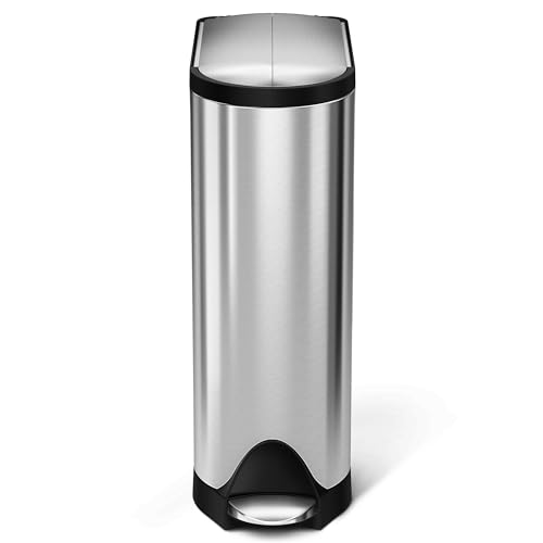 simplehuman Diaper Can with Odorsorb System (Odorsorb Pods and Odorsorb Liners), 18 Liter/ 4.8 Gallon, White Stainless Steel