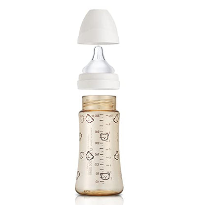 Grosmimi PPSU Baby Bottle, BPA Free (10oz Bear_Pure Gold)