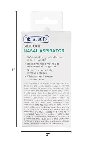 Dr. Talbot's Nasal Aspirator for Babies - Silicone - with Storage Case - Blue Elephant