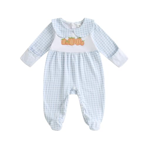 Kuriozud My First Halloween Baby Girl Boy Outfit Newborn Pumpkin Jumpsuit Romper Halloween Footie Pajamas Coming Home Outfit