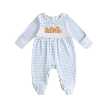 Kuriozud My First Halloween Baby Girl Boy Outfit Newborn Pumpkin Jumpsuit Romper Halloween Footie Pajamas Coming Home Outfit