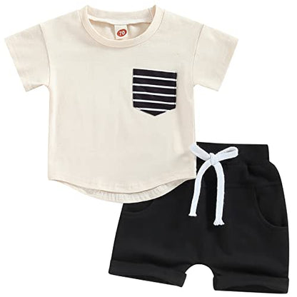Mubineo Infant Toddler Baby Boy Summer T Shirt Shorts Outfits Short Sleeve Tee Tops Clothes Set