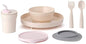 Miniware Little Foodie Set with Cereal Bowl, Sandwich Plate, My First Cutlery Set, 1-2-3 Sip Cup, and Detachable Suction Foot for Baby Toddler Kids (Little Camper)