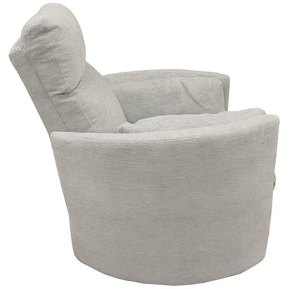 Pemberly Row Contemporary Fabric Swivel Glider Recliner in Ivory