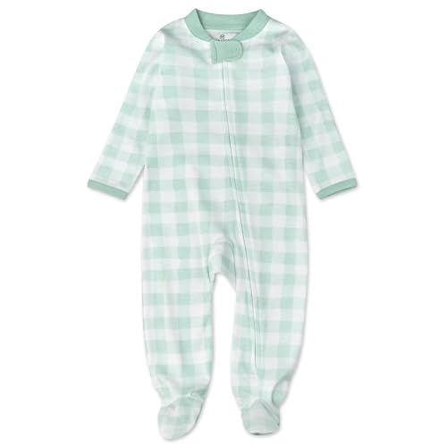 HonestBaby Sleep & Play Footed One-Piece Pajama Sleeper 100% Organic Cotton, Baby Boys