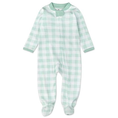 HonestBaby Sleep & Play Footed One-Piece Pajama Sleeper 100% Organic Cotton, Baby Boys