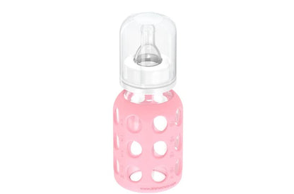 Lifefactory Glass Baby Bottles with Silicone Protection - 3-Pack, 4 oz Bottles, (Pink)