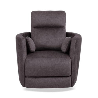 Pemberly Row Contemporary Fabric Swivel Glider Recliner in Ivory