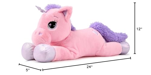 43" Giant Unicorn Stuffed Animal, Unicorn Plush Pillow Toys Big Plushy Fluffy, Gift for Girls Kids Boys Girlfriend, White & Purple