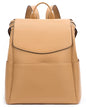 Leather Diaper Bag Backpack with USB Charging port, Changing Pad, Stroller Straps, and Bottle Holder (Brown Olivia)