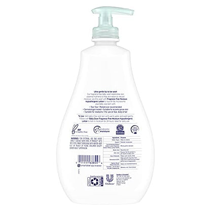 Baby Dove Sensitive Skin Care Baby Wash Fragrance Free Moisture For Baby Bath Time Fragrance Free and Hypoallergenic, Washes Away Bacteria 34 oz (Pack of 1)