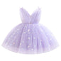 IDOPIP Toddler Baby Girls Shiny Butterfly Tutu Dress Princess Birthday Party Pageant Flower Girl Wedding V-Backless Dresses