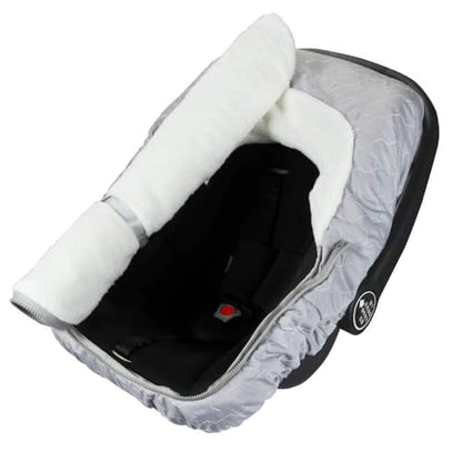 Yoofoss Baby Car Seat Cover Winter Carseat Canopies Cover to Protect Baby from Cold Wind, Super Warm Plush Fleece Baby Carrier Cover for Infant Boys Girls (Pink)