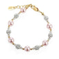 Cherished Moments Children's 14K Gold-plated or Sterling Silver Bracelet with Stardust Beads and Austrian Crystals for Babies, Infants, Toddlers, and Girls Jewelry Gifts