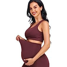 Women's Maternity 2 Piece Outfit Set - Bra & Shorts for Pregnancy - Yoga workout Lounge Wear Sets