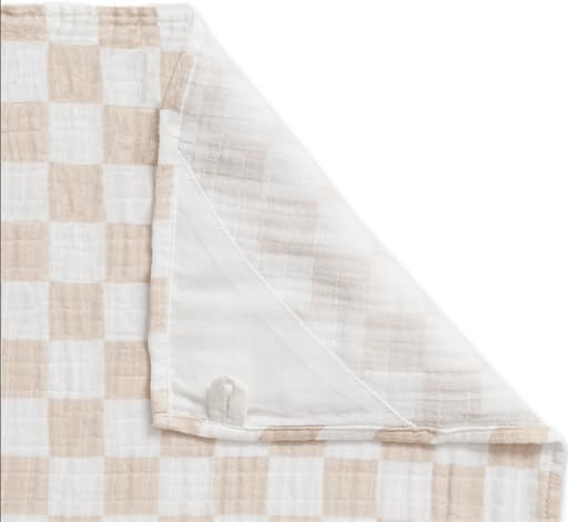 Itzy Ritzy Breastfeeding Boss Multi-Use Cover – A Nursing Cover, Swaddle, Car Seat Cover, Tummy Time Mat & Burp Cloth All in One – Made of Soft Muslin Fabric & Measures 47” x 47” (Taupe Stripe)